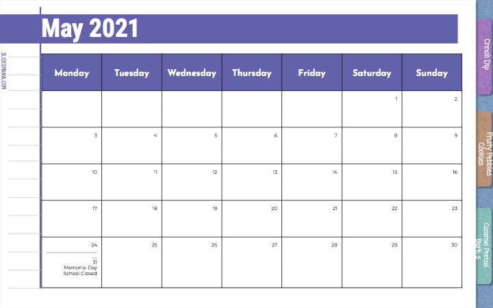 May 2021 Calendar
